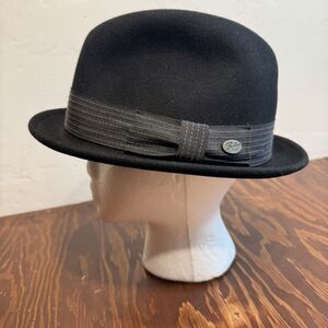 Unworn Vintage Bailey of Hollywood Black Lite Felt Wool Fedora w Ribbon Band